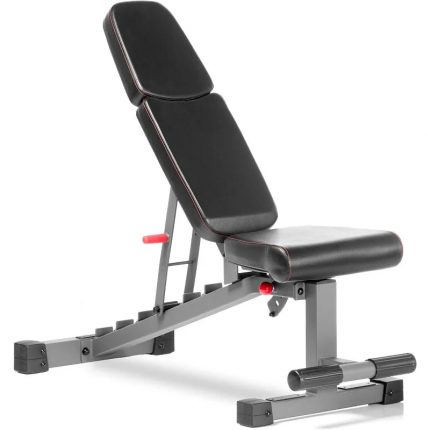 Adjustable Weight Bench for Strength Training - 1500 lb Capacity, 7-Position Backrest, 11-Gauge Steel Frame, Transport Wheels